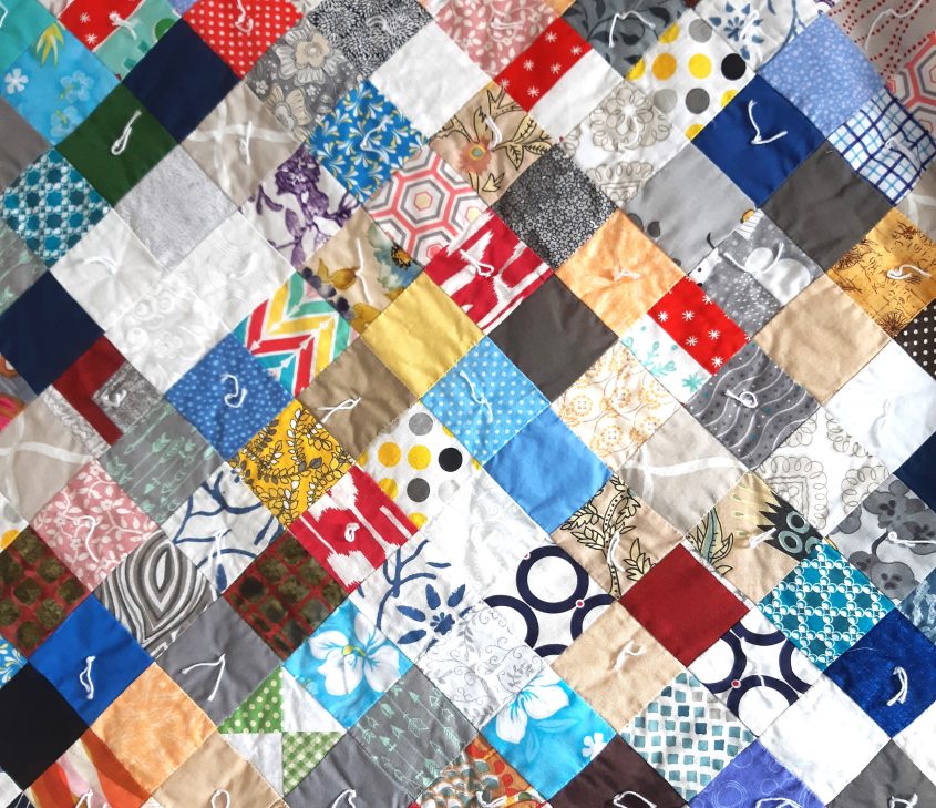 Hand Tied Scrappy Patchwork Twin Quilt • MavenFair