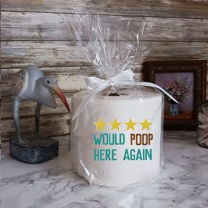 WOULD POOP HERE AGAIN - Funny Toilet Paper Cover Bathroom Decor Funny GifT