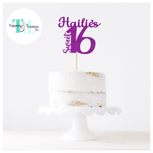 "Name" Sweet 16 - Cake Topper (T-115)