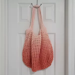 Crochet Mesh Bag (Coral)