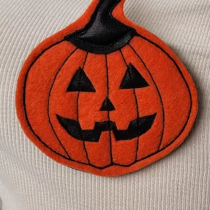Handcrafted Jack-o-lantern Brooche