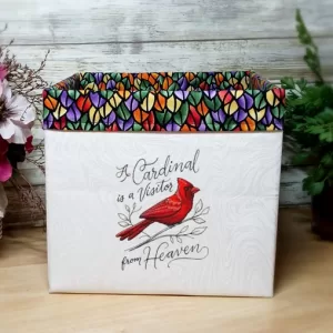 A CARDINAL IS A VISITOR FROM HEAVEN MEMORIAL - Sturdy Washable Fabric Basket Storage (Copy)