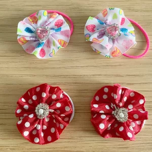 Sweetheart Flower Ponytail Holders