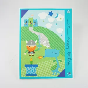 Happy Birthday viking and dragon card
