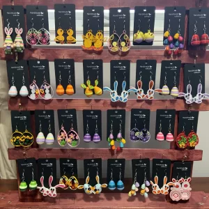 Handmade Easter Quilled Earrings, Easter Eggs, Bunnies, Chicks, Gnomes, Artisan Earrings, Jewelry,