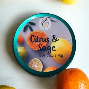 Citrus and Sage scented soy wax candle (Copy)