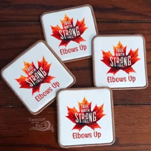 ❤️BEST SELLER❤️ TRUE NORTH STRONG AND FREE - ELBOWS UP - coasters or fridge magnet