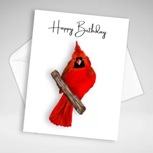 Cardinal Birthday Card