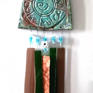 Lemurian Atlantis Ceramic & Glass Wind Chime Mobile