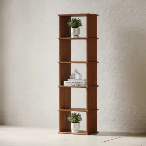 Narrow Bookshelf in Solid Oak