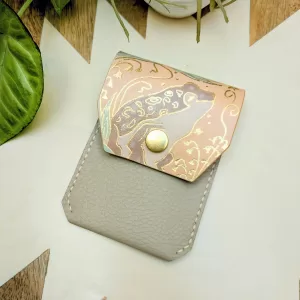 Mystical Toad Leather Snap Wallet with Gold Accents - Unique Hand Painted Desig