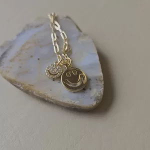 Double Happy Face Necklace