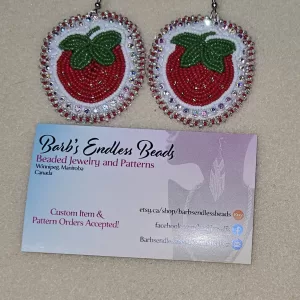 Beaded Strawberry Earrings