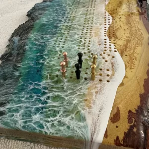 Resin Wave Scape Cribbage Boards