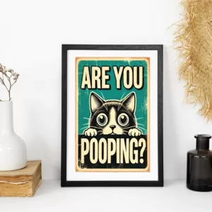 ARE YOU POOPING? - Humorous Wall Art, Funny Guest Toilet Picture, Bathroom Sign