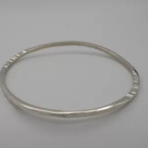 .925 Sterling Silver forged bangle