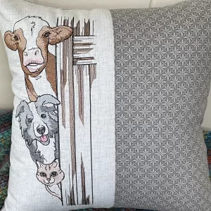 Peeking Farm Animal Pillow Cover
