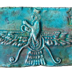 Ahura Mazda Ceramic Tile 3″ x 5″ Winged Sumerian Zoroastrian God