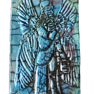 Sumerian Winged Genie Ceramic Tile 3″ x 5″