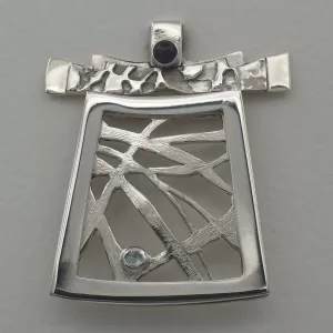 Sterling Silver Pendant with Gemstones