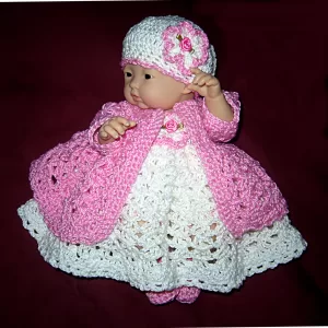 Dress set for the 9.5" doll in pink and white ready to ship