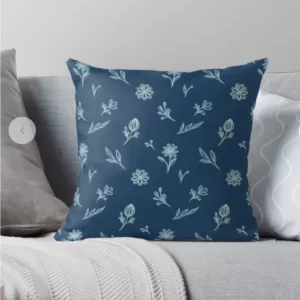 Blue and white floral pattern, digital download