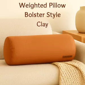 CouchCradle Weighted Pillow - Bolster Style (Organic Cotton Cover/Clay)