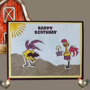 Happy Birthday Funny Chicken Party Greeting Card - Whimsical Chickens