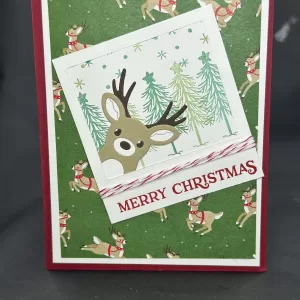 Cute Christmas Card with Reindeer | Fun Holiday Card with Deer Scene