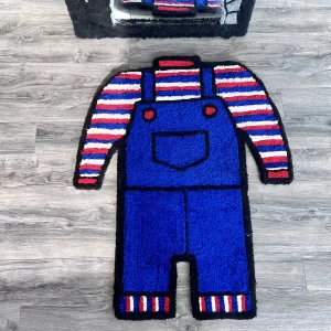 Chucky Doll Overalls Halloween Rug – 1-of-1 Handmade Tufted Art Rug