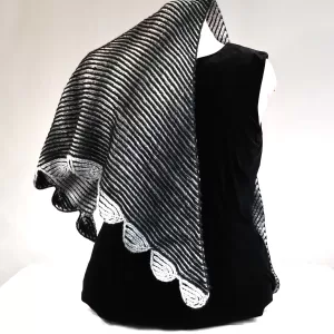 Reversible, Аsymmetrical, Brioche shawl GB-2