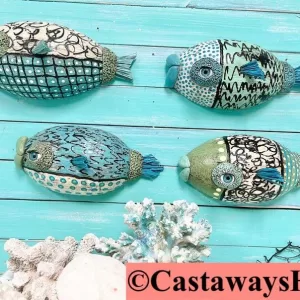 Wooden Fish Wall Art Sculpture, Handmade By CastawaysHall, Coastal Art Gift For The Beach House