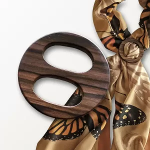 Tiger Ebony Wood Scarf Ring