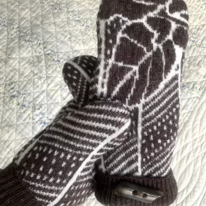 Handmade Brown Upcycled Sweater Mittens | Fleece Lined Mittens | Eco Friendly Winter Gloves Gift