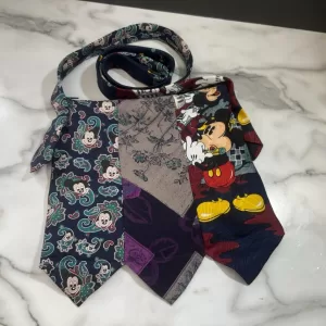 Repurposed Mickey Mouse Tie Shoulder Bag, Eco-Friendly Fashion left handed