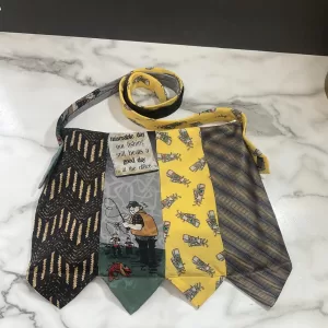 Handmade Repurposed Tie Purse, golfing and fishing