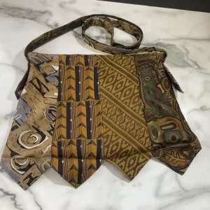 Handmade Repurposed Tie Purse, nature's palette