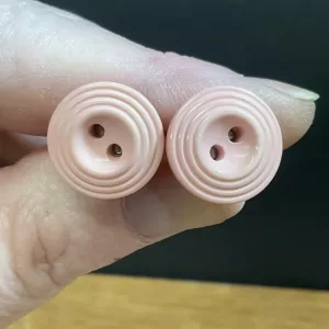 Upcycled Vintage pink Button Earring Studs, Ecofashion