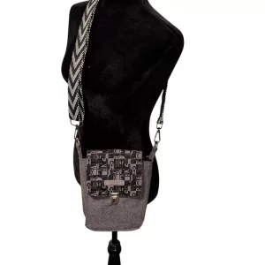 Abstract Charcoal Mini Mallory Crossbody Bag