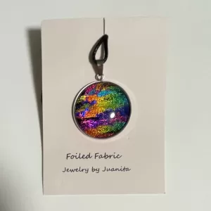 Foil on Fabric Pendant
