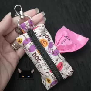 Poop bag dispenser, Poop bag holder, hanging pouch, Dog lover, pouch, Yoga Dog,100% cotton
