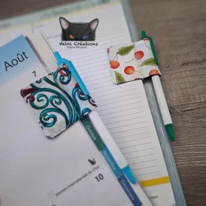 Magnet Bookmark, Bookmark, Pen holder bookmark, for note book, calendar, Fabric, Cotton, Cat