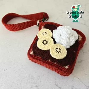 Chocolate Banana Toast Wristlet Pouch