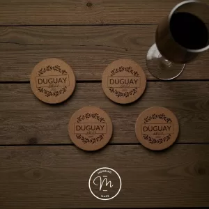 Anniversary Monogram Cork Coasters- Set of 4