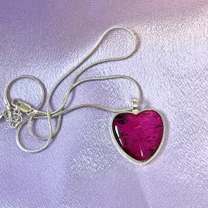 Foil on Fabric Heart necklace