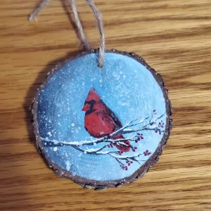 Customized painted wood slice