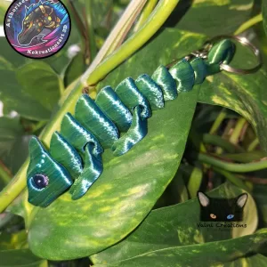 Chameleon, Keychain, Lizard, children's toy, 3D print, Home decor, bag charm, flexible, Valni
