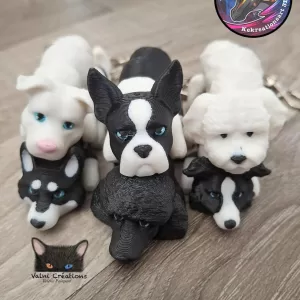 Dogs Breed, Dogs Keychain, Husky, Pitbull, Doodle, Poodle, Boston Terrier, children's toy, flexible