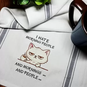 I HATE MORNING PEOPLE (Embroidered)✨ More than just a kitchen towel