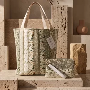 Patchwork shopping tote bag